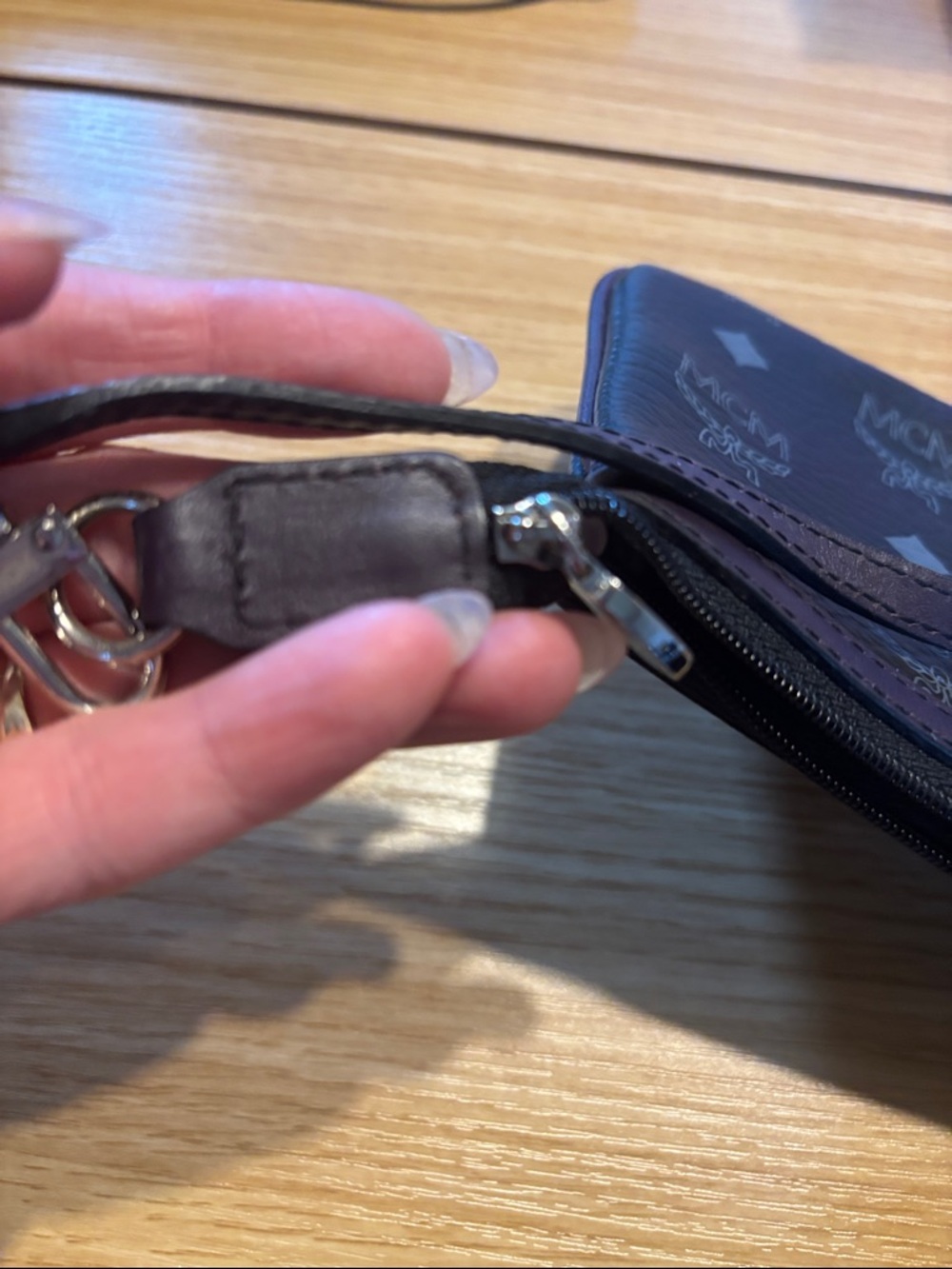 MCM Black Logo-Print Leather Wristlet - Picture 12 of 14